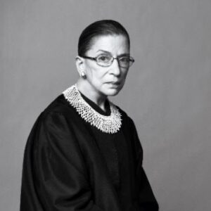 Photo of Ruth Bader Ginsburg in judges robes.