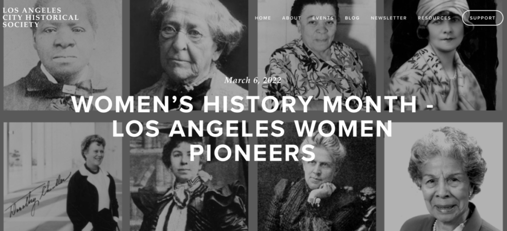 Women's History Month - Los Angeles Women Pioneers from Los Angeles City Historical Society