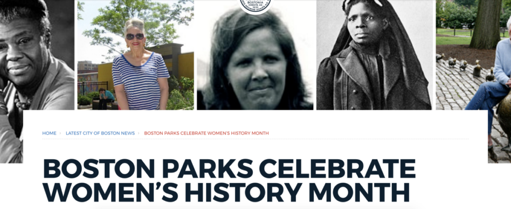 Boston Parks Celebrate Women's History Month