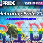 PRIDE balloon sign at California Pride Parade.