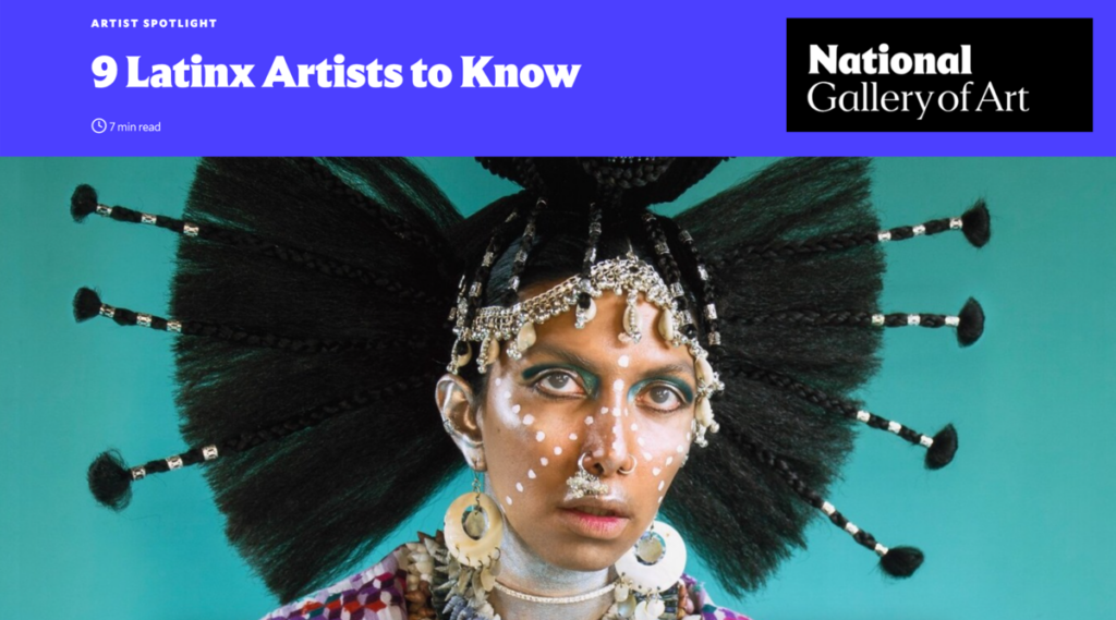9 Latinx Artists to Know from the National Gallery of Art with art by Martine Gutierrez, Demons, Yemaya "Goddess of the Living Ocean", 2018, chromogenic print in hand-painted artist’s frame.