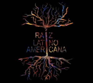 Raiz logo of multicolored tree with roots.