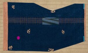 A Native American cloth, part of the ICA exhibit "An Indigenous Present,"