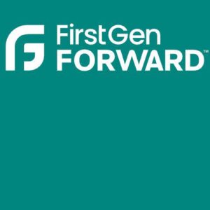 The words "FirstGen" above the word Forward" with the FirstGen Forward logo on the left, over a green background