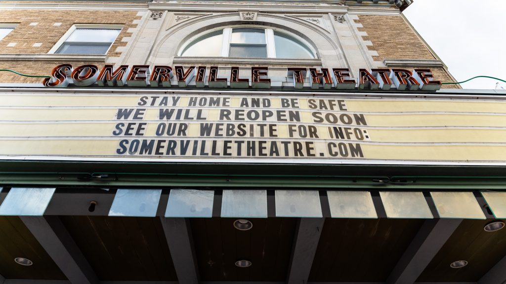 Photo of Somerville movie theatre storefront 