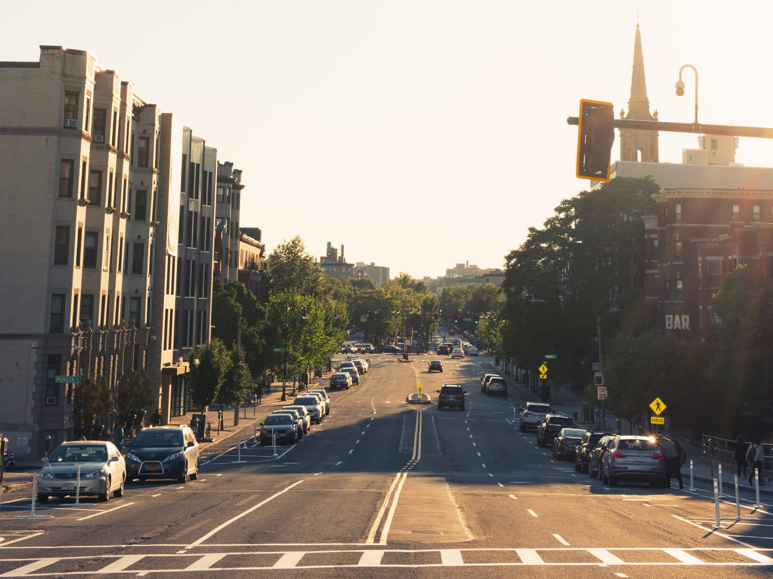 Street in Brookline, MA.