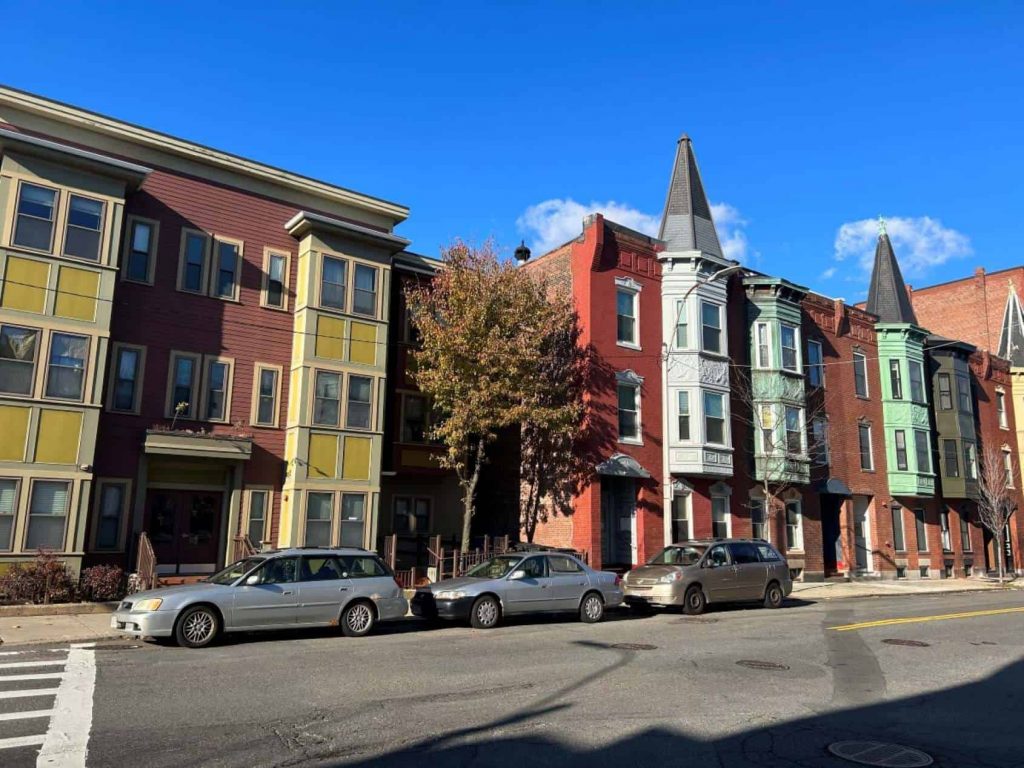 A row of townhouses in East Boston