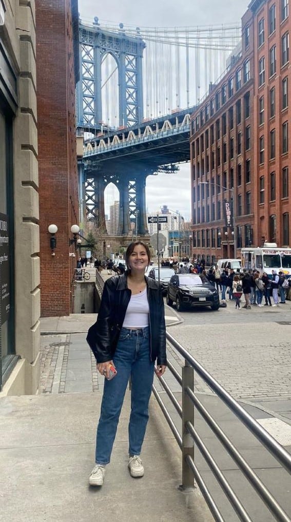 Stephanie standing on a sidewalk in Boston