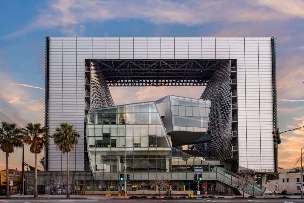 Exterior view of a building on Emerson's LA campus