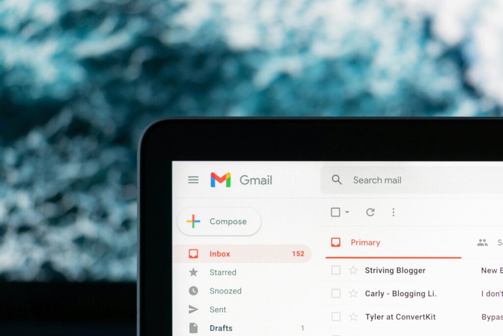 A computer corner of a Gmail inbox.