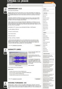 Screenshot of JR608 blog.