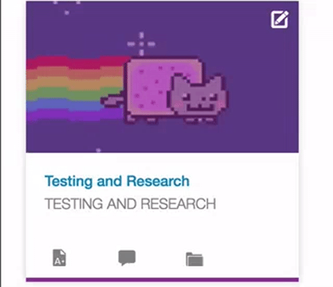The popular nyan cat gif used as a Canvas course's course image.