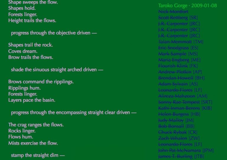 One iteration of Montfort's "Taroko Gorge"