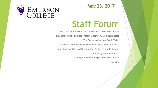 May 23 Staff Forum Recap