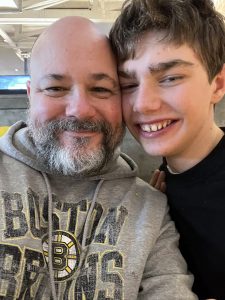 Scott Wallace and his son