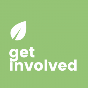 Image of a leaf with the text "Get Involved"