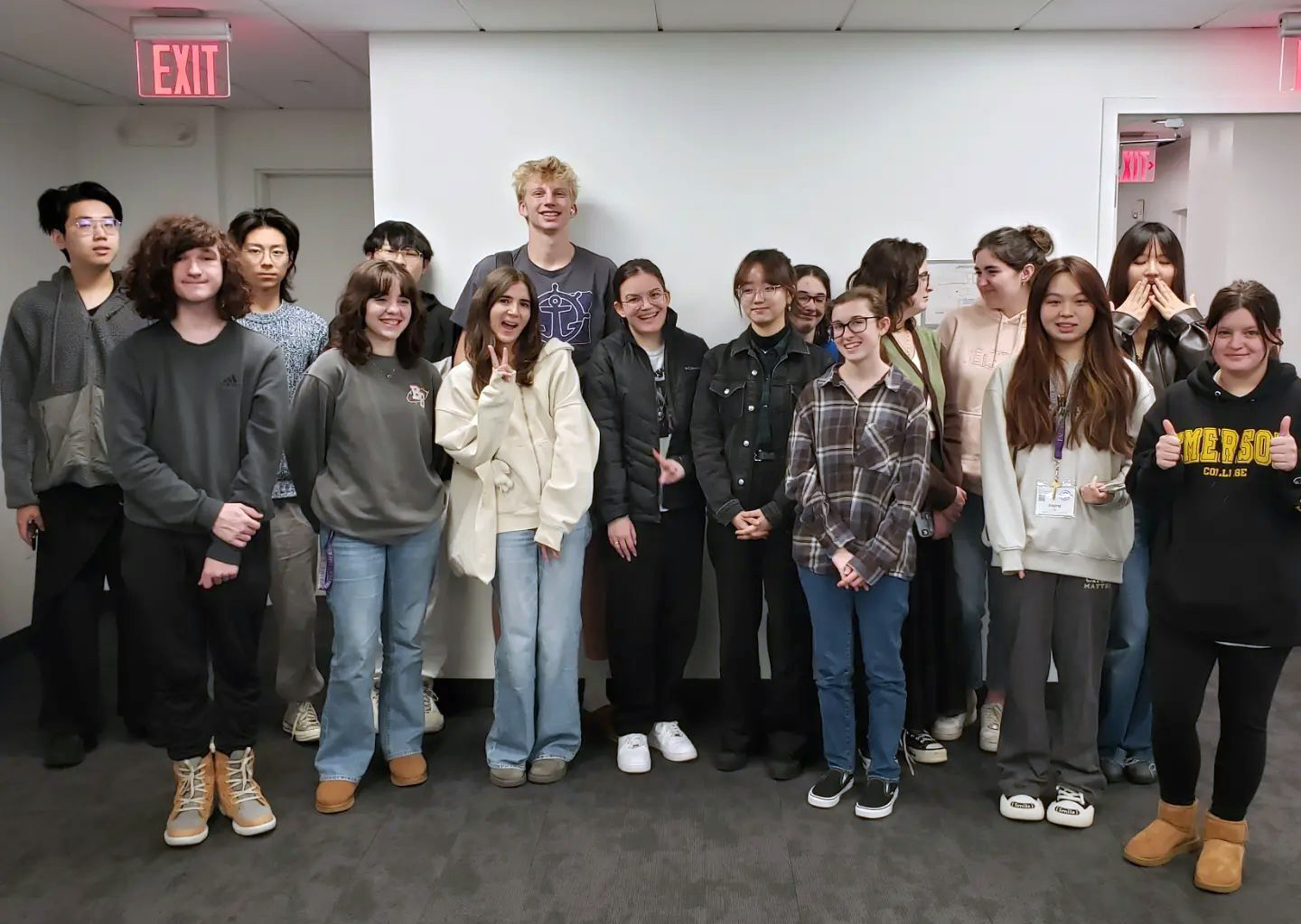 A group of students from the Fall 2023 Emersion Class gather for a photo at the end of the 7-week program.