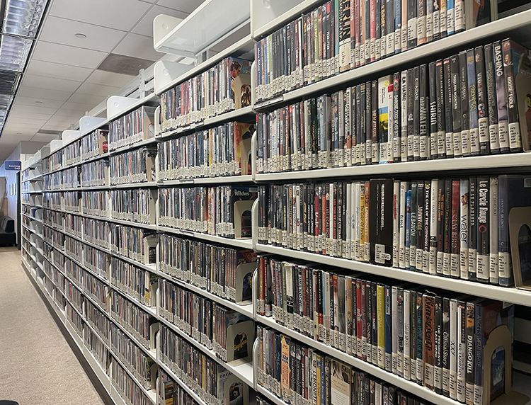 DVD collection at Iwasaki Library