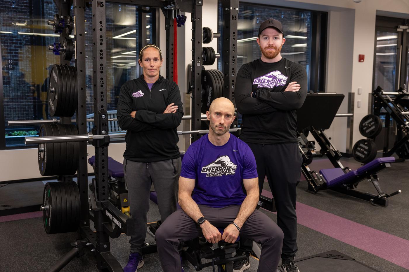 Jen Boyden, Ron Smithers, and Will Baldwin in the Fitness Center